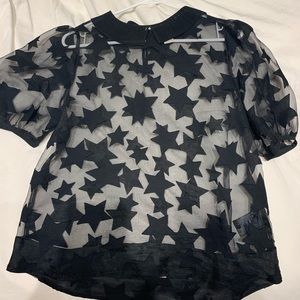 sheer star collared blouse